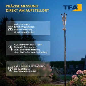 Statie meteo TFA Dostmann Spring Breeze, cu display colorat, neagra - Img 5