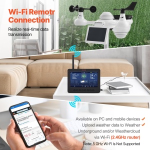 Statie meteo VEVOR YT60233 7-in-1 Wi-Fi Display TFT 73 inch Senzor solar - Img 3