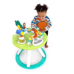 Station de joaca Bright Starts Around We Go Tropic Cool 2-in-1, Verde, cu 10 activitati - Img 4