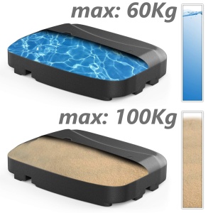 Stativ pentru umbrele VOUNOT, 4 piese, capacitate 52 L apa sau 100 kg nisip, negru - Img 6
