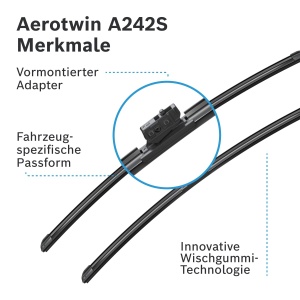 Stergatoare parbriz Bosch Aerotwin A242S, Set 600mm550mm, compatibil cu Mercedes-Benz - Img 6