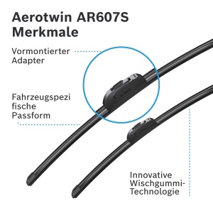 Stergatoare parbriz Bosch Aerotwin AR607S, lungime 600mm475mm, set pentru masini - Img 6