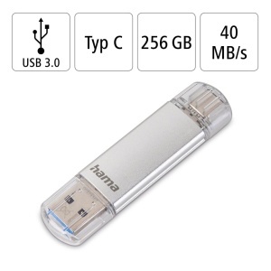 Stick USB Hama C-Laeta 256GB, USB 3.2 Gen 1, Tip-C, Argintiu - Img 3
