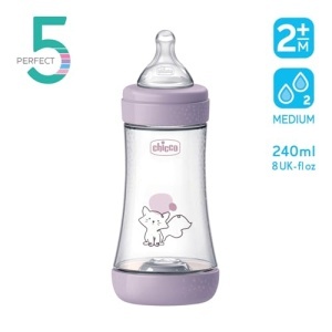 Sticla Antikolici Chicco PERFECT 5, 240 ml, cu tetina din silicon moale, pentru 2 luni - Img 2
