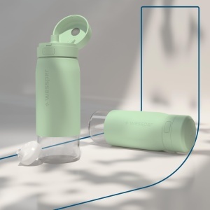 Sticla de apa cu filtru Wessper B2 Glass, 500 ml, sticla borosilicata, filtru Actitex, BPA free, verde menta - Img 5