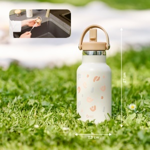 Sticla de apa izoterma Babymoov Little Explorer 350ml Ivory, cu sistem anti-picurare - Img 6