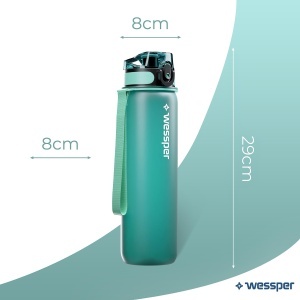 Sticla de apa sport Wessper Active Max, 1L, fara BPA, rezistenta la temperaturi extreme, culoare menta - Img 3