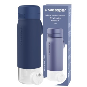 Sticla filtranta Wessper Actitex Disc 700ml Borosilicat Albastra