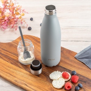 Sticla izolanta din inox reer 500ml, ideal pentru prepararea hranei pentru bebelusi, gri - Img 6