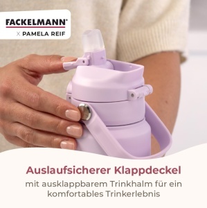 Sticla izolata Fackelmann x Pamela Reif 360 ml, inox si silicon, design practic - Img 6