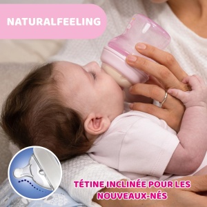 Sticla pentru bebelusi Chicco Natural Feeling, 150 ml, cu tetina din silicon, anti-colici - Img 2
