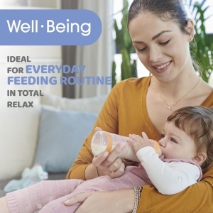 Sticla pentru bebelusi Chicco Well-Being, 330 ml, portocalie, cu tetina din silicon - Img 6