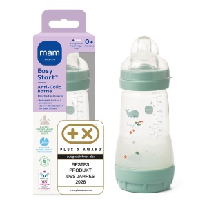 Sticla pentru bebelusi MAM Easy Start Anti-Colic 260 ml, cu tetina SkinSoft, design balena