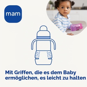 Sticla si Cana 2-in-1 MAM, 220 ml, cu Manson Moale, Anti-Leak, pentru Bebei - Img 4