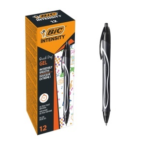Stilou Gel BIC Gel-ocity Quick Dry, 0.3mm, 12 bucati, Negru