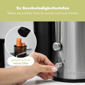Storcator Clatronic | zdrobiti fructe intregi | jgheab mare de alimentare | Storcator lent | Opritor de picurare pentru lucrari curate | Usor de curatat | 400W | Storcator de legume si fructe | Storcator | AE 3666 - Img 7