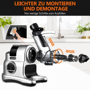 Storcator de fructe si legume AMZCHEF, 150W, 2 viteze, 80mm, alb - Img 6