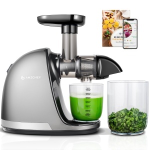 Storcator lent AMZCHEF ZM1501 functie reverse argintiu cu 2 recipiente si perie de curatare