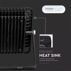 Straler LED V-TAC VT-30, 30W, IP65, 6400K, 2400 Lumen, Negru - Img 6