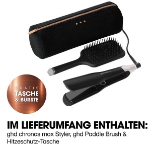 Styler profesional ghd chronos max, 185C, negru, cu perie si husa - Img 5