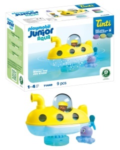 Submarin PLAYMOBIL JUNIOR cu Kapitan si Krake, 3 tablete colorate, sigur pentru copii