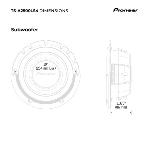 Subwoofer Pioneer TS-A2500LS4 1200W RMS 25cm Negru - Img 6