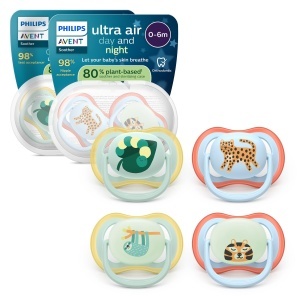 Suce de supt Philips Avent ultra air SCF08722, 0-6 luni, BPA-free, cu lumina nocturna