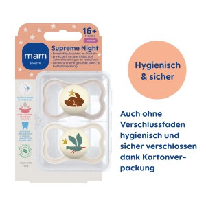 Sucitor MAM Supreme Night 16 luni Silicon SkinSoft 2 bucati - Img 2