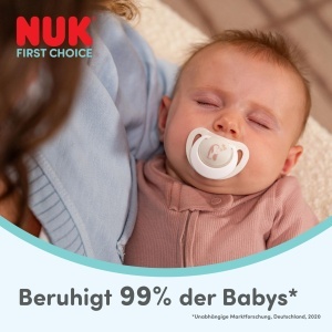 Sucitor ortodontic pentru bebelusi NUK First Choice, 0-6 luni, 4 bucati, design care lumineaza in intuneric - Img 2