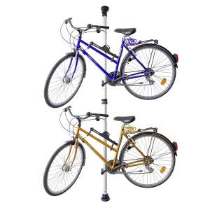 Suport biciclete Relaxdays, telescopic pentru 2 biciclete, ajustabil 160-340 cm, argintiunegru