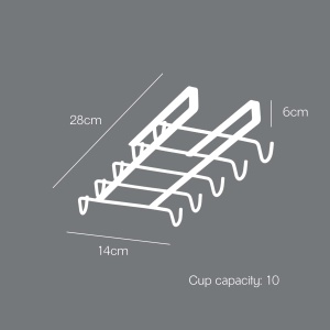 Suport cani Metaltex My-Mug montare sub raft finisaj cupru 14x28x6 cm - Img 4