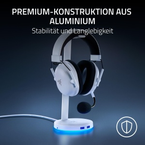 Suport casti Razer Base Station V2 Chroma Quartz, USB Hub, RGB, 7.1 Surround Sound - Img 2