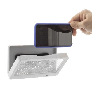 Suport de perete pentru smartphone InnovaGoods Cashower, impermeabil, alb sau gri