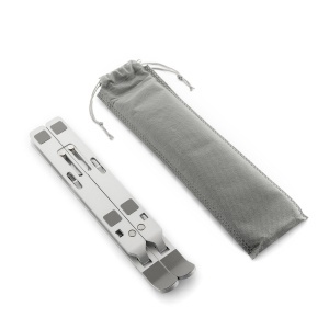 Suport Laptop InnovaGoods din Aluminiu, Faltabil, 7 Pozitii, Rucsac Inclus, Gri - Img 3
