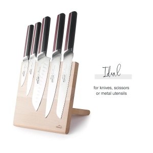 Suport magnetic pentru cutite Lacor 39039, din lemn de fag, 5 cutite, 21x22.5cm - Img 5