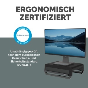 Suport monitor Fellowes Breyta 100 reciclabil 3 niveluri de inaltime negru - Img 8