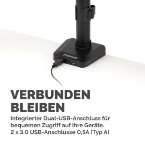 Suport monitor pentru 3 monitoare Fellowes Platinum, ajustabil, negru - Img 8