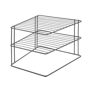 Suport organizare Metaltex Palio 2 etaje 25x25x19 cm negru finisaj TouchTherm