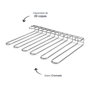 Suport pahare Lacor 62268 inox montare perete sau tavan capacitate 20 pahare - Img 3