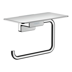 Suport pentru hartie igienica hansgrohe AddStoris, crom, cu suport, montare pe perete