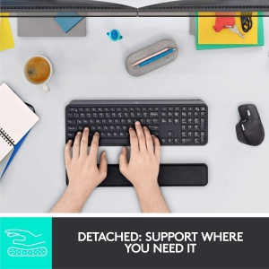 Suport pentru incheietura Logitech MX Palm Rest, din piele ecologica, cu memorie, pentru confort sporit - Img 3