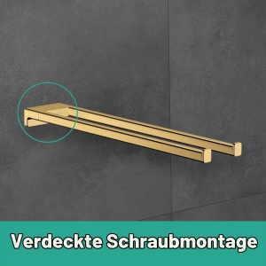 Suport pentru prosoape hansgrohe AddStoris, 2 brate, Bronz periat, 445 mm - Img 2