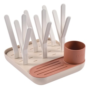 Suport pentru sticle Beaba, modular, capacitate 6 sticle, teracota