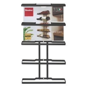 Suport pentru sticle Metaltex Wine-Wall Lava 5 sticle negru mat montare pe perete - Img 4