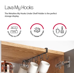 Suport pentru Ustensile Metaltex My-Hooks Lava, 10 Haken, Culoare Negru - Img 3
