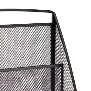 Suport reviste Relaxdays, metal, 4 compartimente, 60x30x22 cm, negru - Img 6