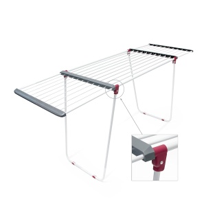 Suport rufe pliabil Relaxdays, 18.2 m, alb, din fier, dimensiuni 91 x 199 x 63 cm - Img 2