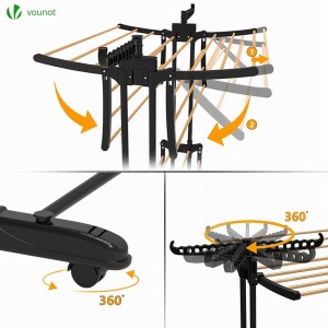 Suport rufe VOUNOT cu 3 etaje, 20m lungime, 27kg capacitate, cu roti - Img 3