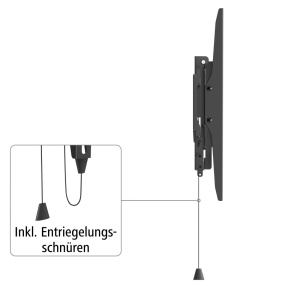 Suport TV de perete Hama, rigid, cu protectie antifurt (suport TV de perete 37-90 inch, VESA 100x100 pana la VESA 600x400, pana la 50kg, ideal pentru spatii publice, cu dibluri Fischer) negru - Img 5