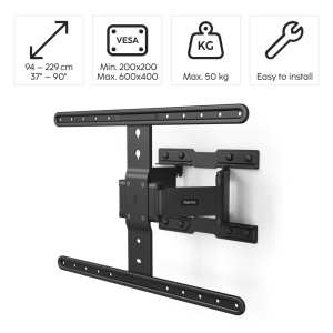Suport TV Hama Full Motion Ultraslim, 37-90 inch, negru, capacitate 50kg - Img 4